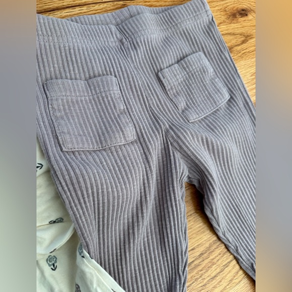 Easy peasy organic girls 5T legging and top Set flowers Print purple blue ivory - Picture 10 of 16